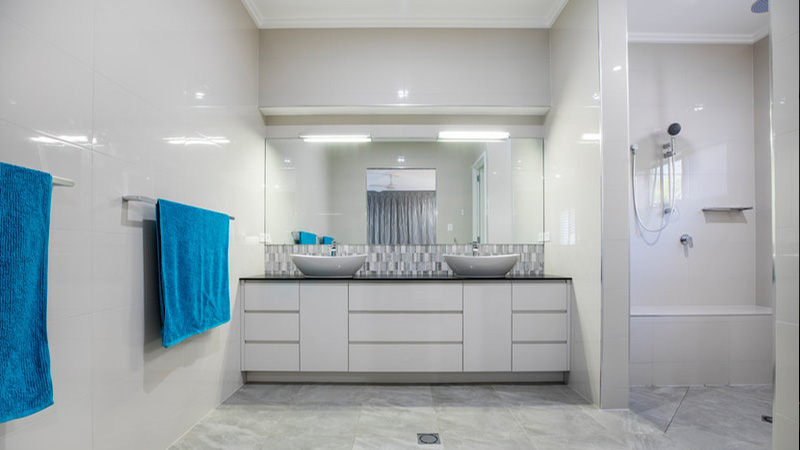 Services white bathroom interior